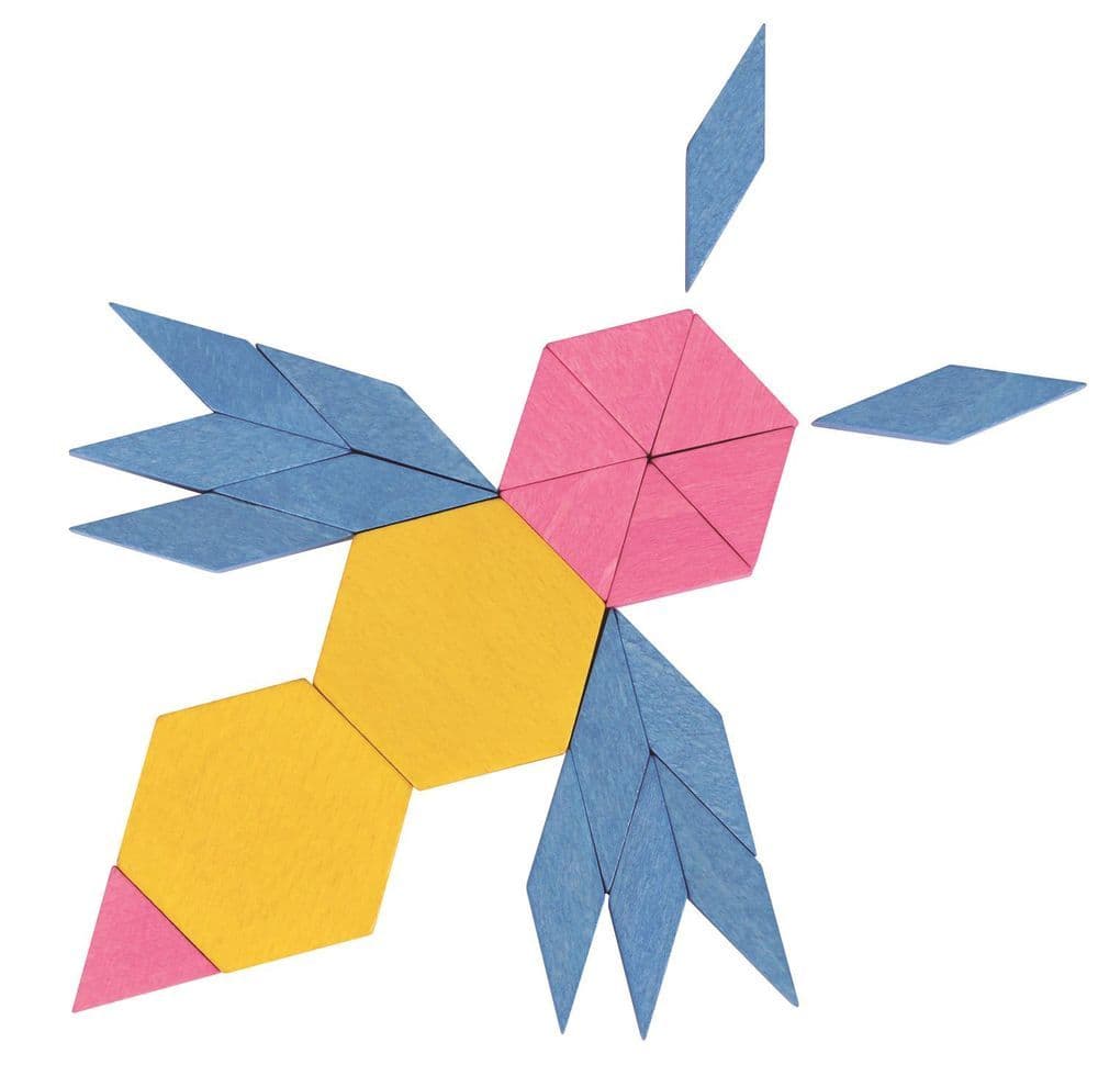 image-Lelin 250 Pcs Wooden Mosaic Blocks Set - Pattern Blocks Developmental Toy