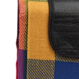 image-PACK OF 2 170x130cm Multicoloured Waterproof Folding Picnic Blanket with Sandproof Backing & Carry Handle