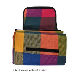 image-PACK OF 2 170x130cm Multicoloured Waterproof Folding Picnic Blanket with Sandproof Backing & Carry Handle
