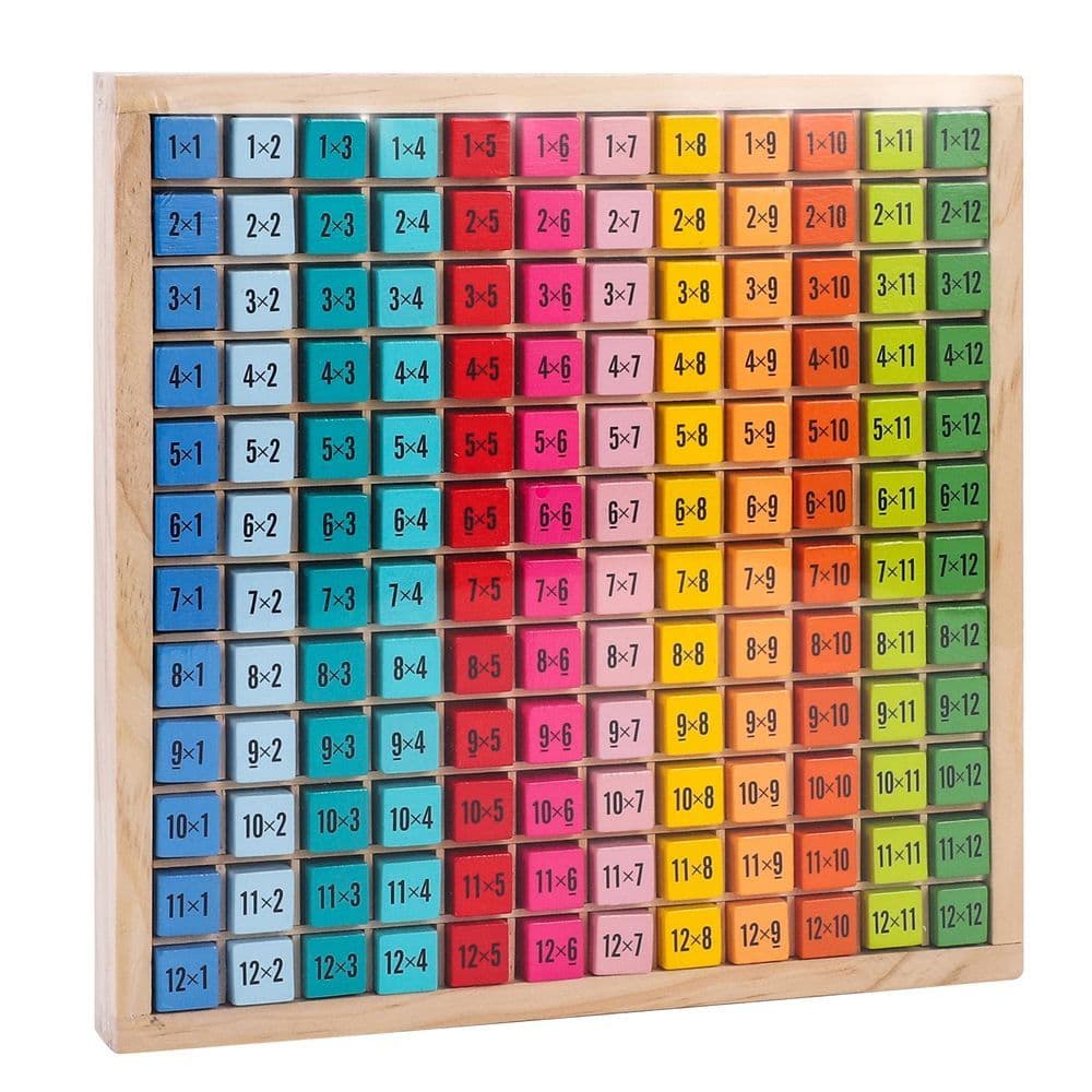 image-SOKA Wooden 1-12 Times Table 145pc Colourful Board Montessori Math for Kids 3+