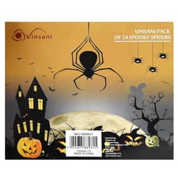 image-PACK OF 2 Pack of 24 Spooky Black Plastic Spiders 5cm Halloween Party Novelty Decorations