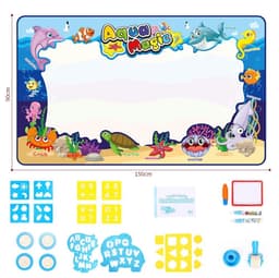 image-SOKA 150 X 90 cm Large Size Magic Water Aqua Doodle Drawing Mat, Handwriting Toy