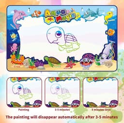 image-SOKA 150 X 90 cm Large Size Magic Water Aqua Doodle Drawing Mat, Handwriting Toy