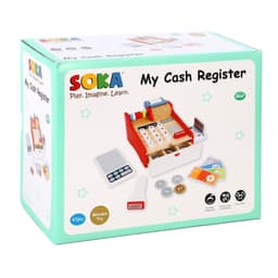 image-SOKA Wooden Cash Register Children’s Shop Grocery Checkout Till Toy