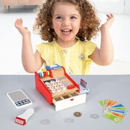 image-SOKA Wooden Cash Register Children’s Shop Grocery Checkout Till Toy