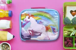 image-UNICORNS Characters Insulated Pink Rectangular Lunch Bag for Kids 26 x 21 x 7 cm
