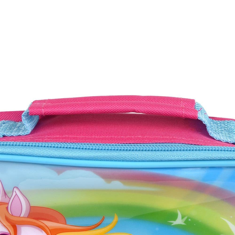 image-UNICORNS Characters Insulated Pink Rectangular Lunch Bag for Kids 26 x 21 x 7 cm