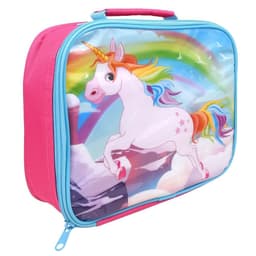 image-UNICORNS Characters Insulated Pink Rectangular Lunch Bag for Kids 26 x 21 x 7 cm