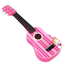 image-SOKA Wooden Pink Stripe Striped Pink Princess Guitar Children Girls Instrument
