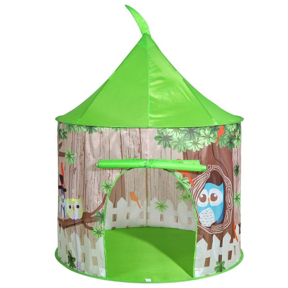 image-SOKA Play Tent Pop Up Indoor or Outdoor Garden Owl Playhouse Tent for Kids Childrens