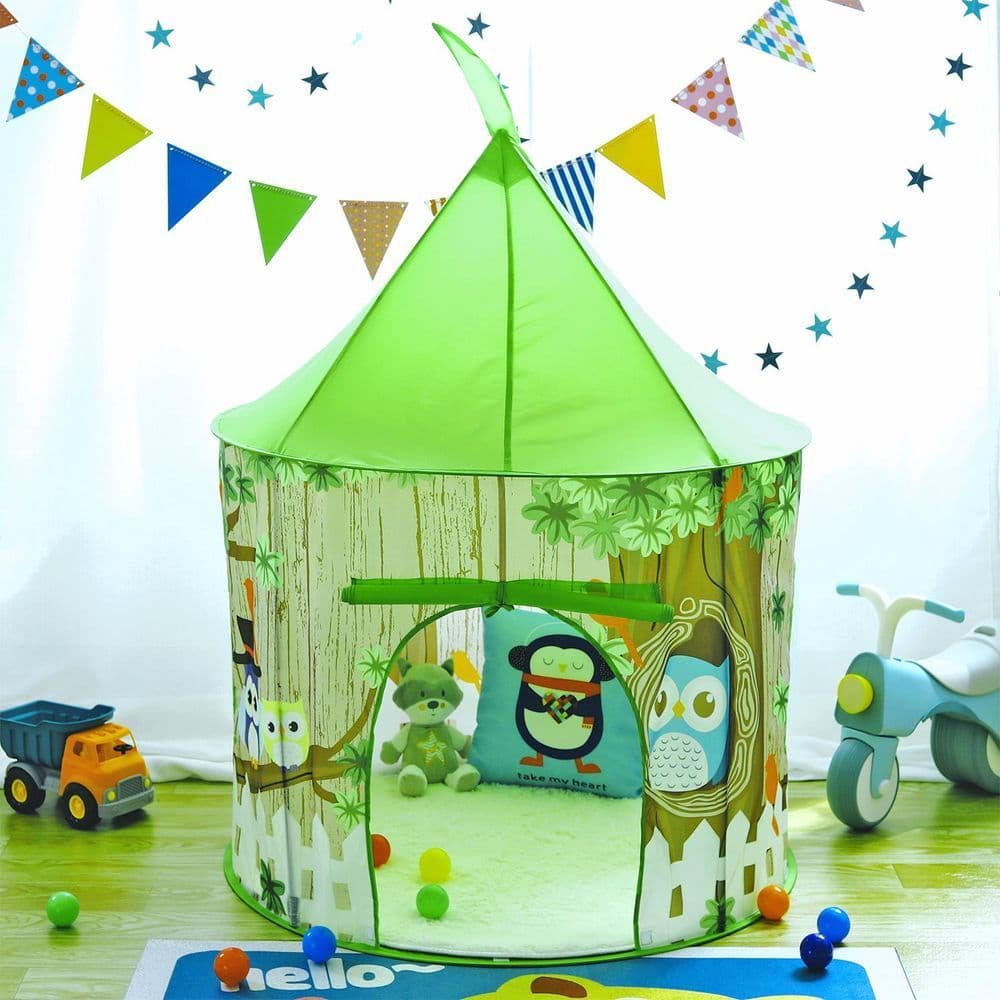 image-SOKA Play Tent Pop Up Indoor or Outdoor Garden Owl Playhouse Tent for Kids Childrens