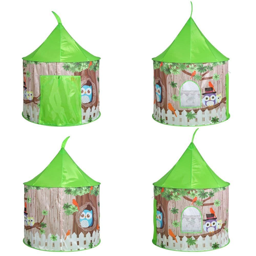 image-SOKA Play Tent Pop Up Indoor or Outdoor Garden Owl Playhouse Tent for Kids Childrens