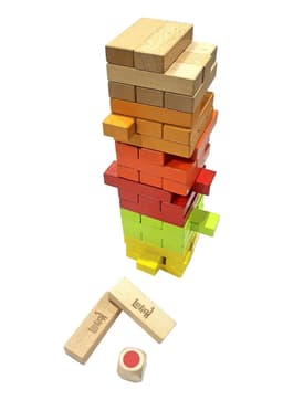image-Lelin 56PC Wooden Stacking Tumbling Tower Block Game For Children Kids