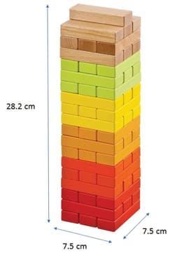 image-Lelin 56PC Wooden Stacking Tumbling Tower Block Game For Children Kids