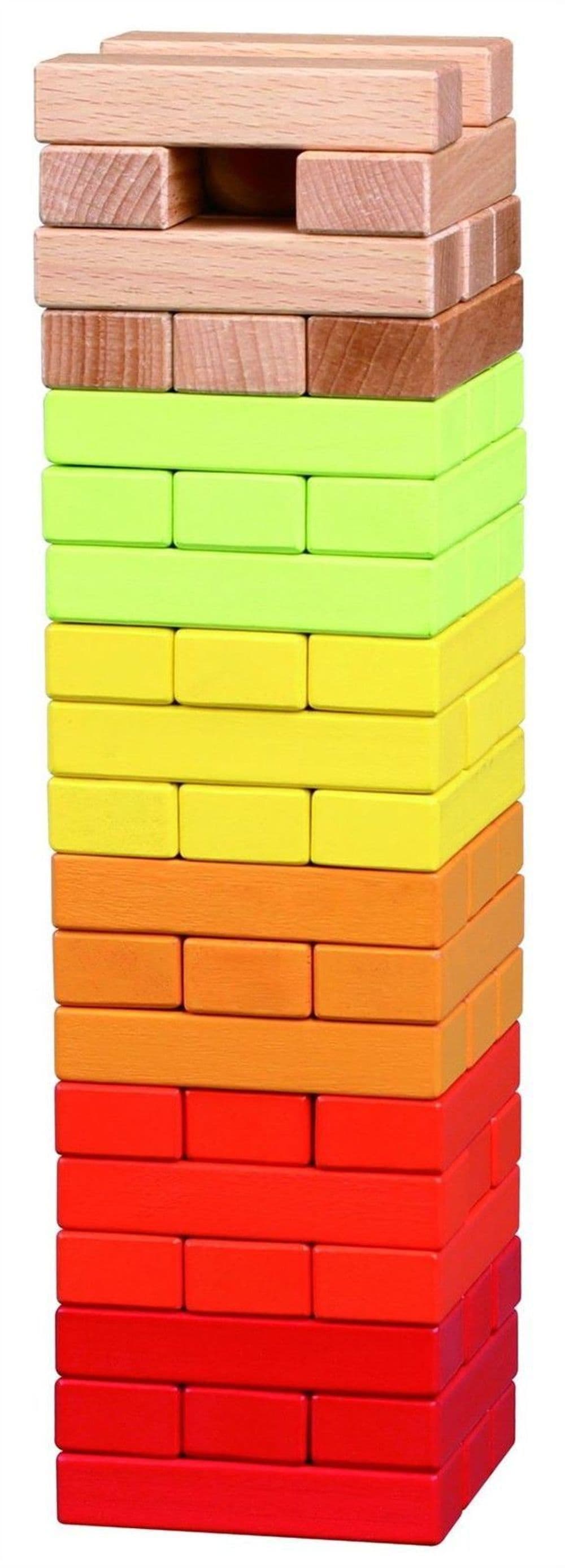 image-Lelin 56PC Wooden Stacking Tumbling Tower Block Game For Children Kids