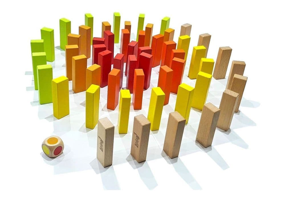 image-Lelin 56PC Wooden Stacking Tumbling Tower Block Game For Children Kids