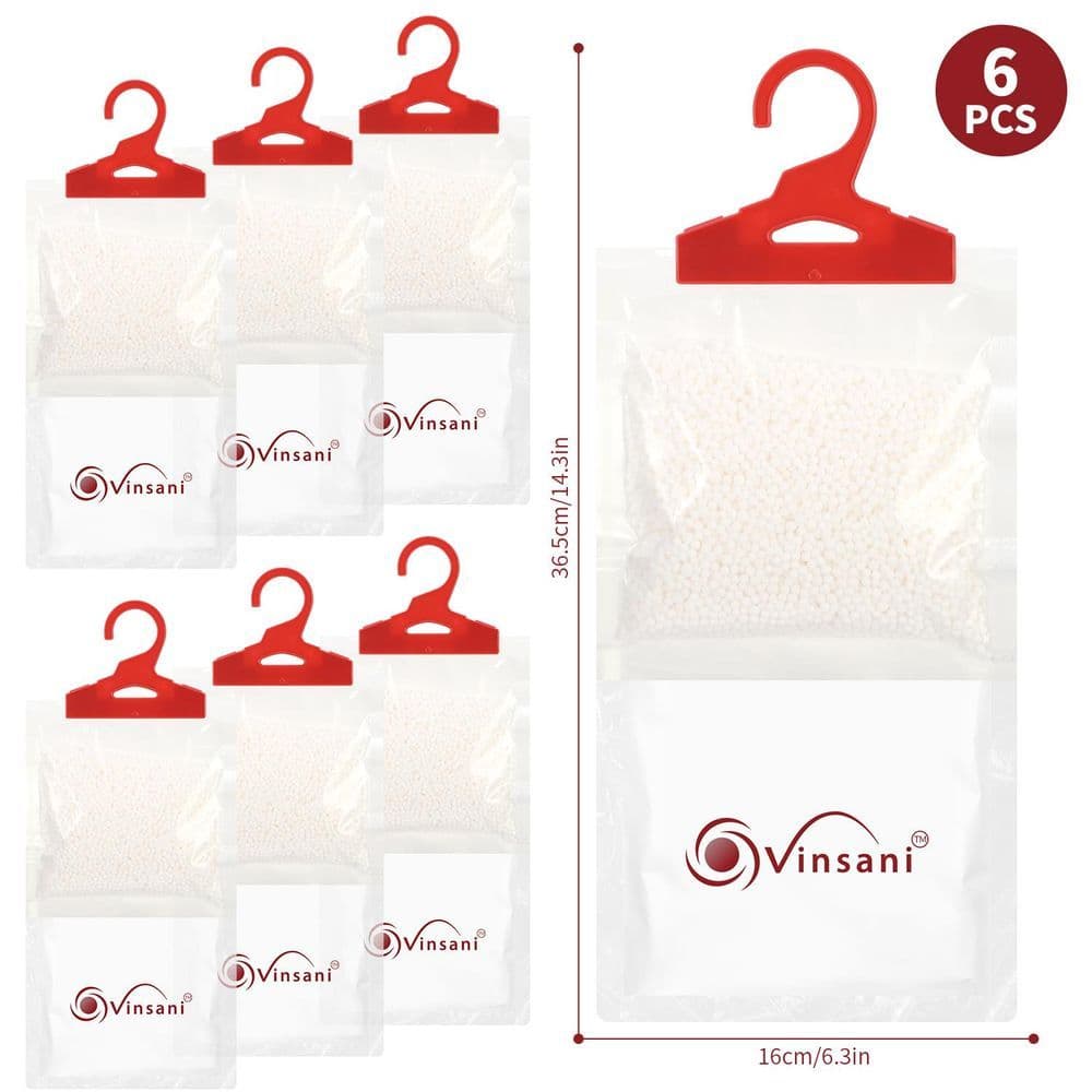 image-Hanging Wardrobe Dehumidifier Bag Household Eliminate Odours Pack of 6