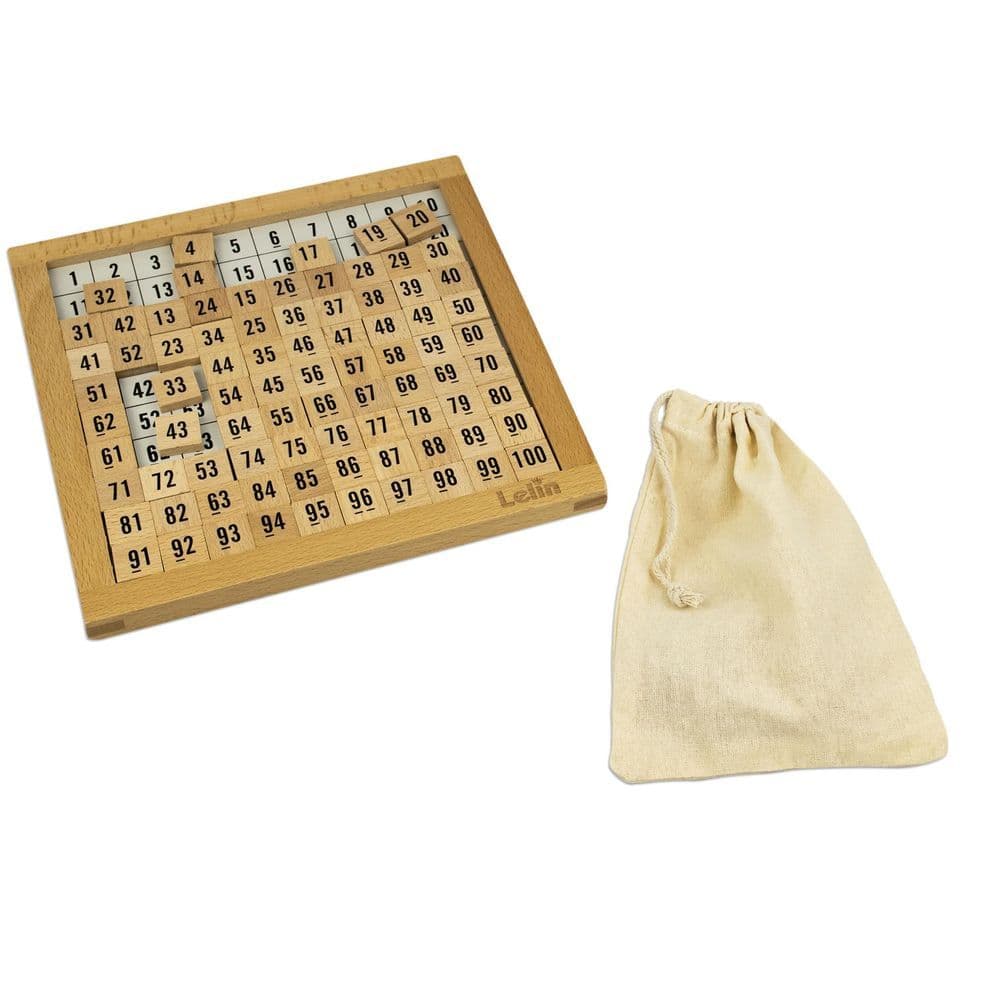 image-LELIN Wooden Hundred Board Game - 1 To 100 Consecutive Numbers Montessori Maths