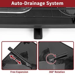 image-Black 2-Tier Detachable Dish Rack Modern with Auto Drainage System