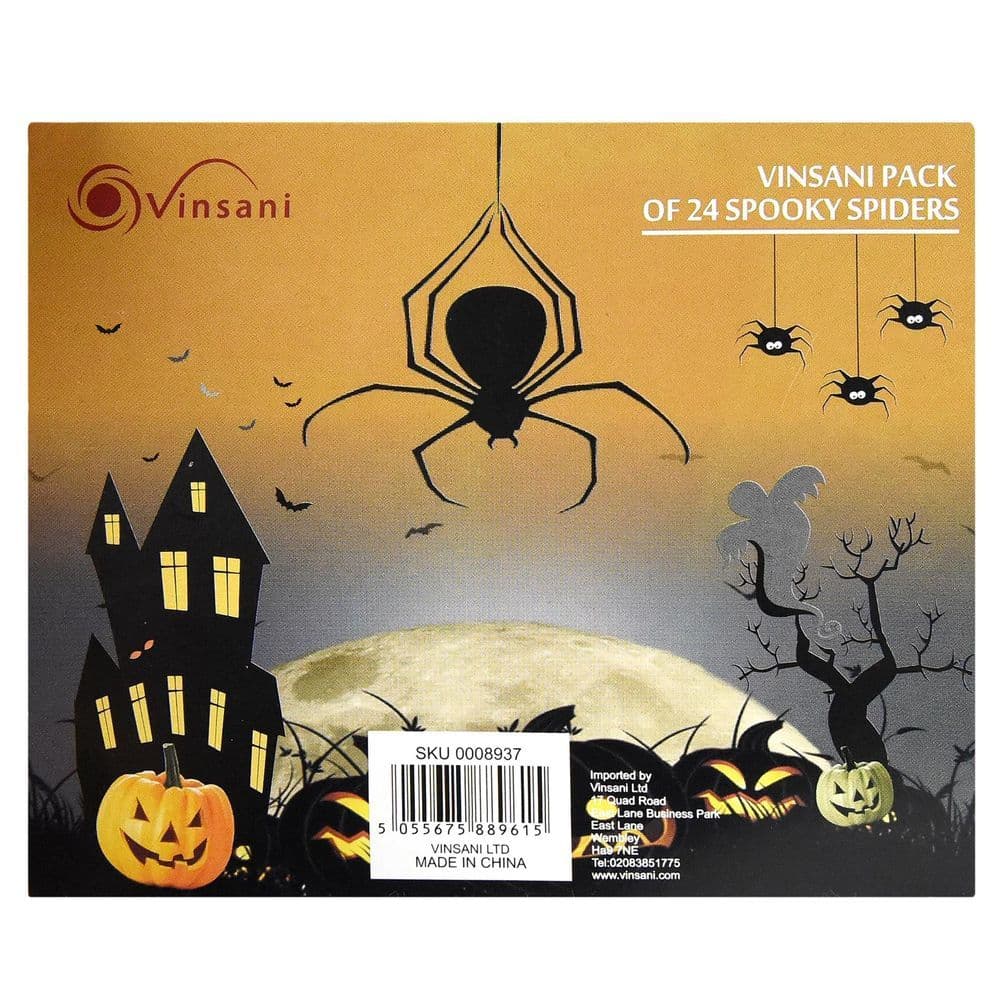 image-24 Pack Spooky Black Plastic Spiders Halloween Party Prop Decoration