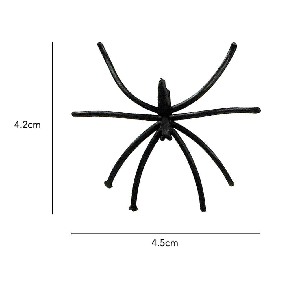 image-24 Pack Spooky Black Plastic Spiders Halloween Party Prop Decoration