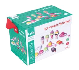 image-Lelin Wooden 25 Pieces Ice Cream Selection Pretend Play Set
