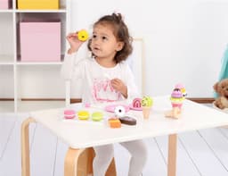 image-Lelin Wooden 25 Pieces Ice Cream Selection Pretend Play Set