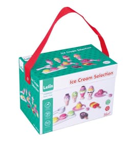 image-Lelin Wooden 25 Pieces Ice Cream Selection Pretend Play Set