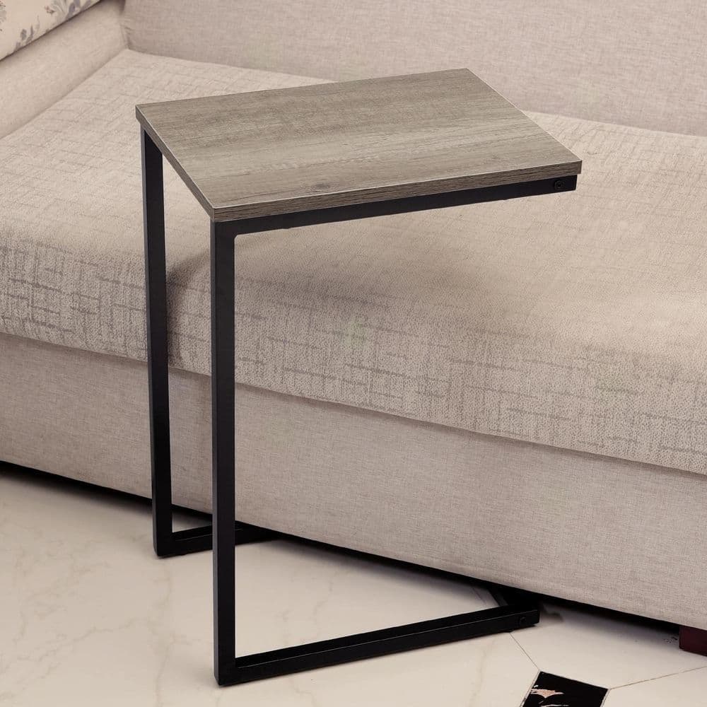 image-C Shaped Side Table Black Powder Coating