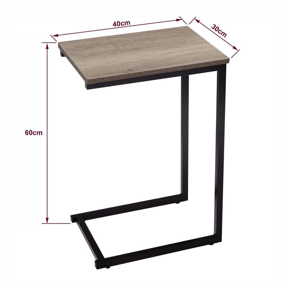 image-C Shaped Side Table Black Powder Coating