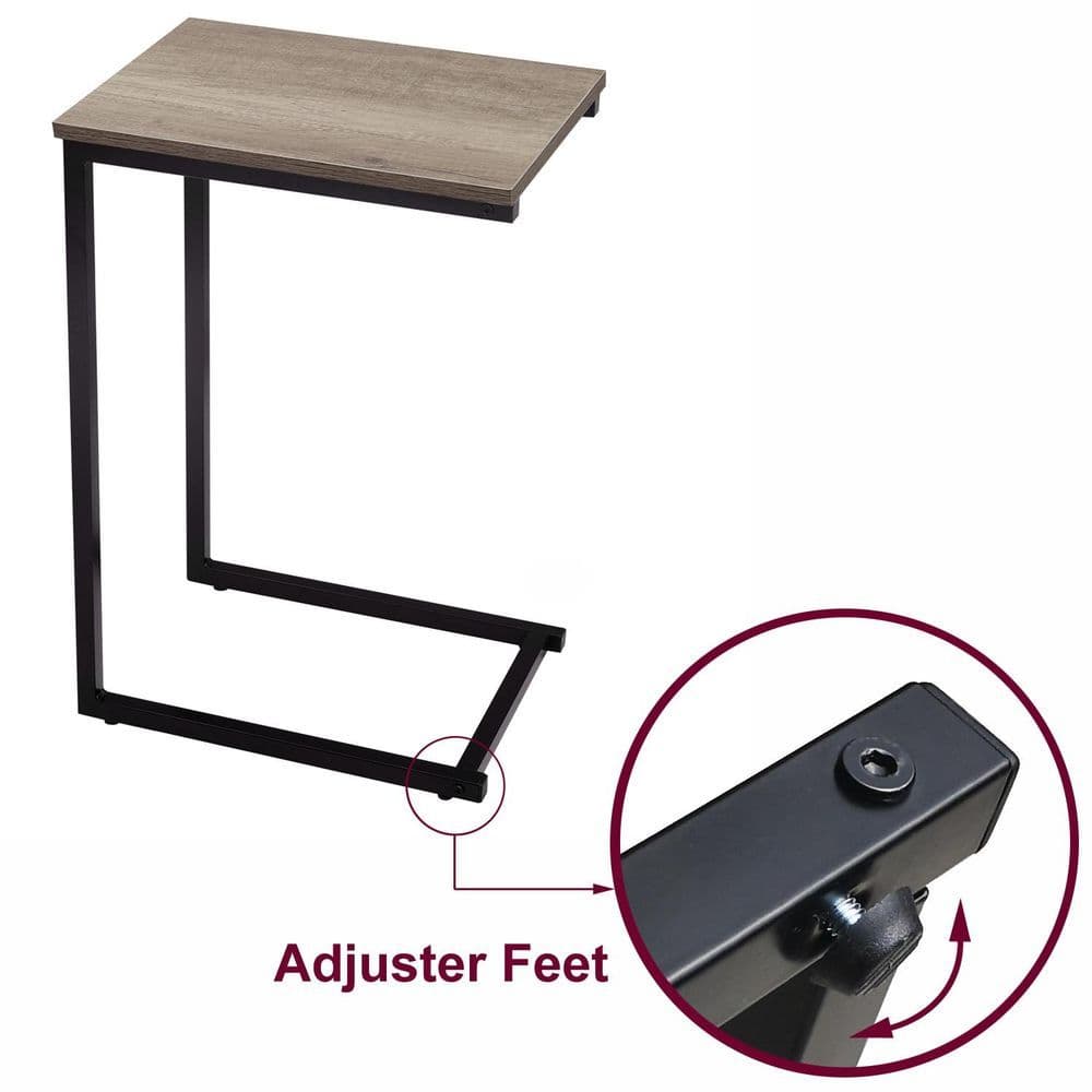 image-C Shaped Side Table Black Powder Coating