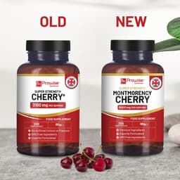 image-Montmorency Cherry 6400mg - 200 Tart Cherry Capsules - Natural Tart Cherry Extract Supplement for Men & Women