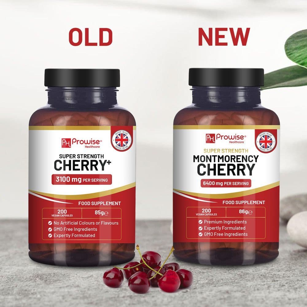 image-Montmorency Cherry 6400mg - 200 Tart Cherry Capsules - Natural Tart Cherry Extract Supplement for Men & Women