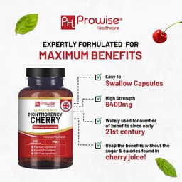 image-Montmorency Cherry 6400mg - 200 Tart Cherry Capsules - Natural Tart Cherry Extract Supplement for Men & Women