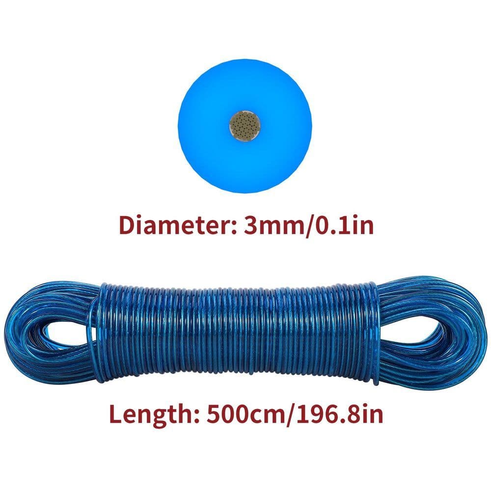 image-Blue 50M Washing Line Rope Clothing Dryer