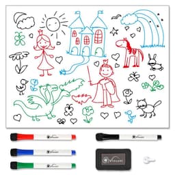 image-Magnetic Whiteboard 45 x 60 cm Size with 4 Dry Wipe Pens and Eraser