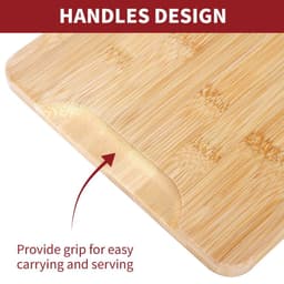 image-Bamboo Chopping Board Set of 3 100% Natural Wooden Kitchen Cutting Board