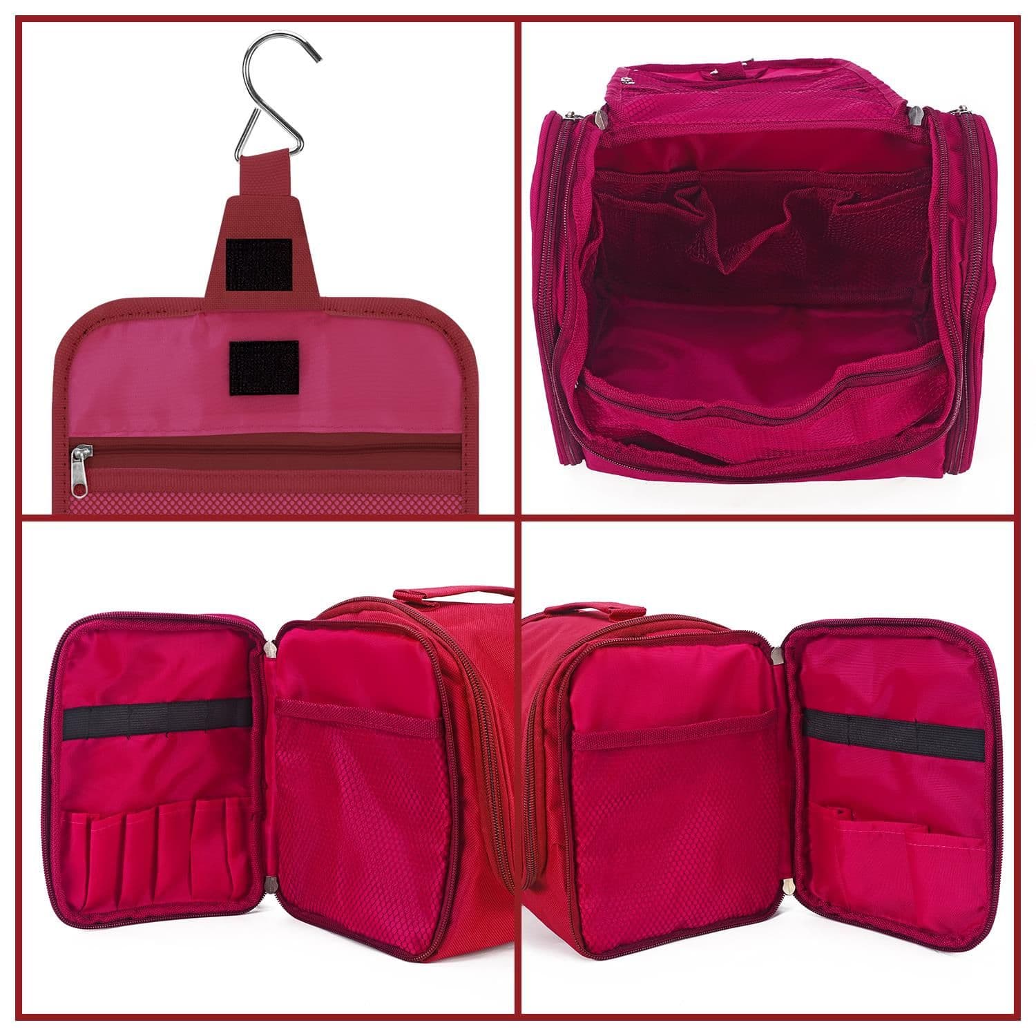 image-Toiletry Bag Bathroom Travel Makeup Toiletries Organiser – Hot Pink