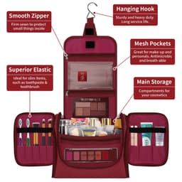 image-Toiletry Bag Bathroom Travel Makeup Toiletries Organiser – Hot Pink