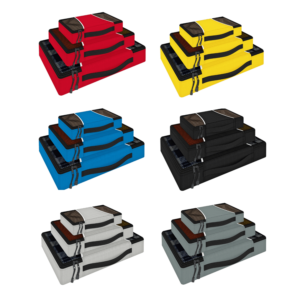 image-3 Piece Packing Cubes Set Suitcase Travel Organiser Essentials