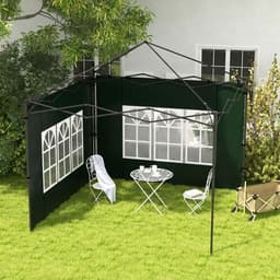 image-Outsunny Gazebo Side Panels for 3x3(m) or 3x6m Gazebo Canopy, 2 Pack, Green