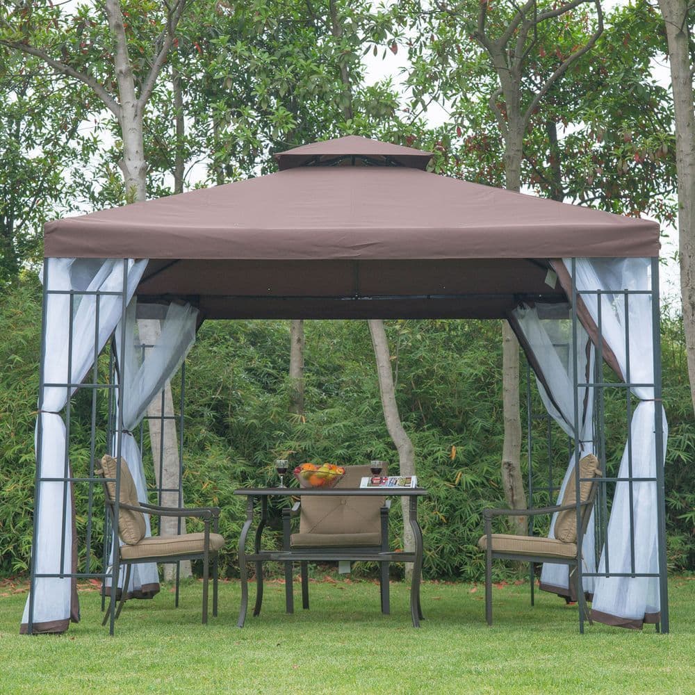 image-3x3m Gazebo Marquee Metal Party Tent Canopy Pavillion Steel Frame