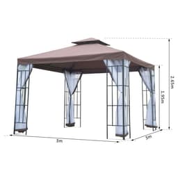 image-3x3m Gazebo Marquee Metal Party Tent Canopy Pavillion Steel Frame