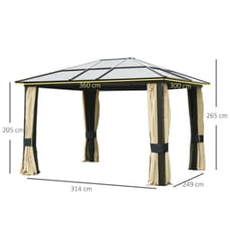image-Garden Party Tent Gazebo 3x3.6 m-Brown/Beige