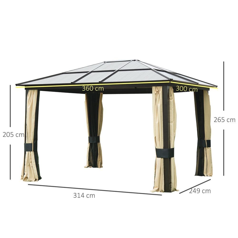 image-Garden Party Tent Gazebo 3x3.6 m-Brown/Beige