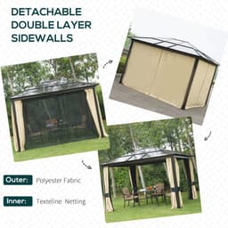 image-Garden Party Tent Gazebo 3x3.6 m-Brown/Beige