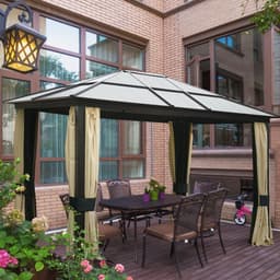 image-Garden Party Tent Gazebo 3x3.6 m-Brown/Beige