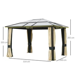 image-Garden Party Tent Gazebo 3x3.6 m-Brown/Beige