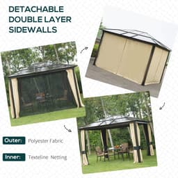image-Garden Party Tent Gazebo 3x3.6 m-Brown/Beige