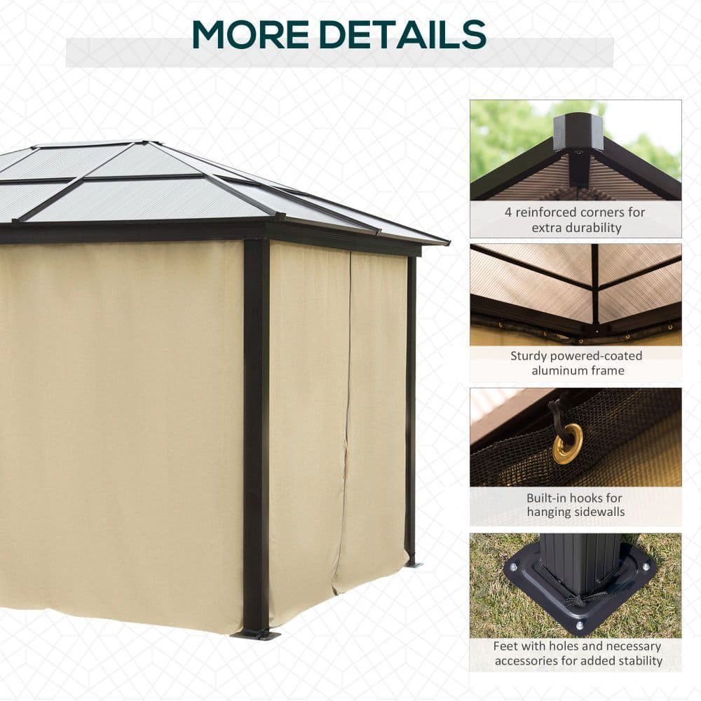 image-Garden Party Tent Gazebo 3x3.6 m-Brown/Beige